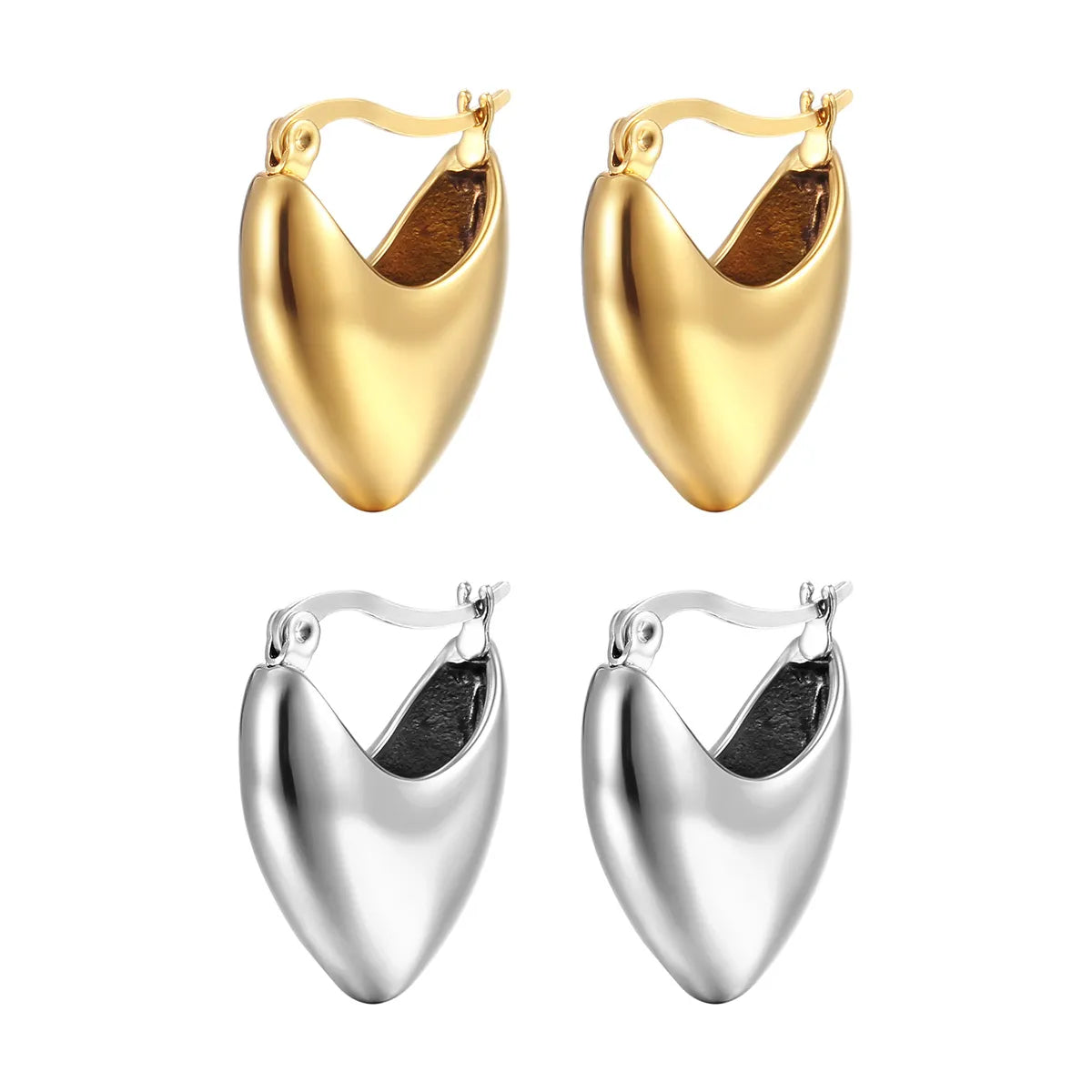 Fashion U Shape Stainless Steel Plating Metal Earrings