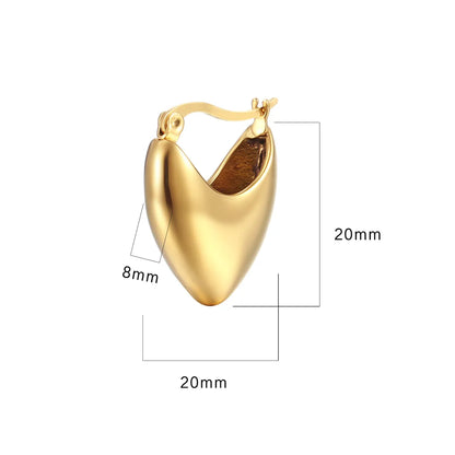 Fashion U Shape Stainless Steel Plating Metal Earrings