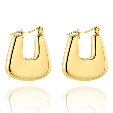 1 Pair Fashion U Shape Plating 304 Stainless Steel 18K Gold Plated Earrings