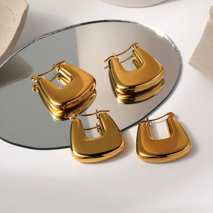 1 Pair Fashion U Shape Plating 304 Stainless Steel 18K Gold Plated Earrings