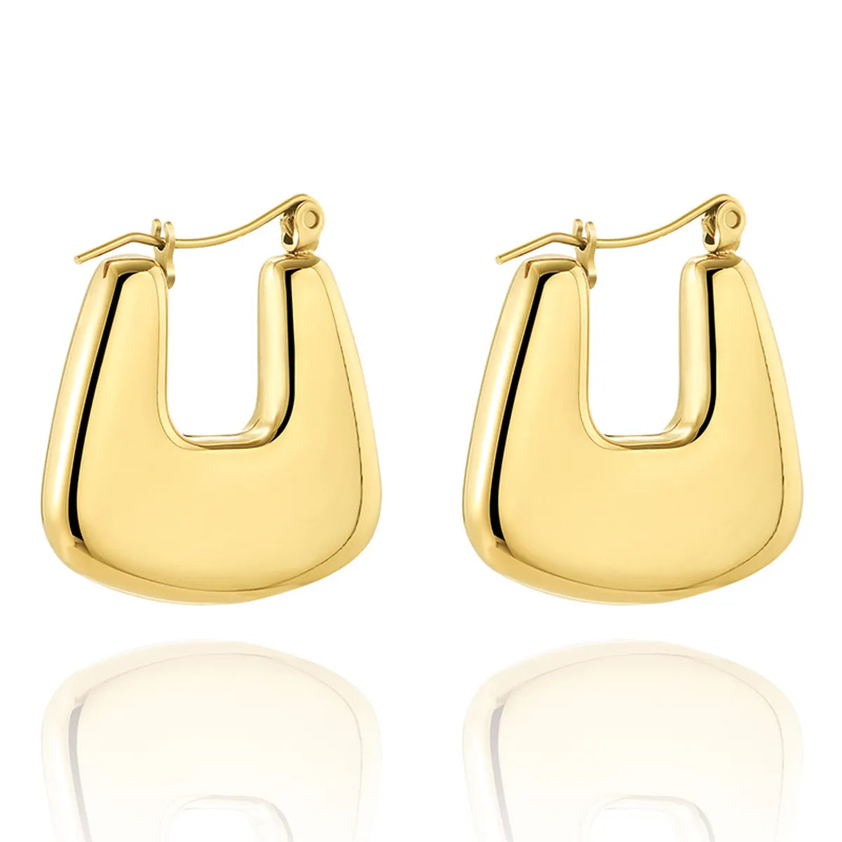 1 Pair Fashion U Shape Plating 304 Stainless Steel 18K Gold Plated Earrings