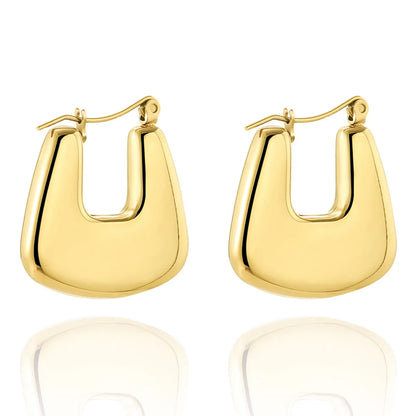 1 Pair Fashion U Shape Plating 304 Stainless Steel 18K Gold Plated Earrings