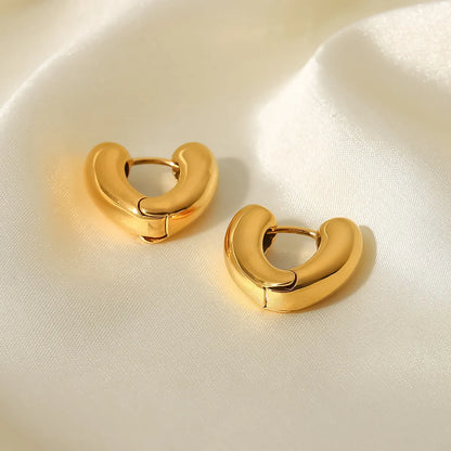 Fashion V Shape Gold Plated Stainless Steel Gold Plated Earrings