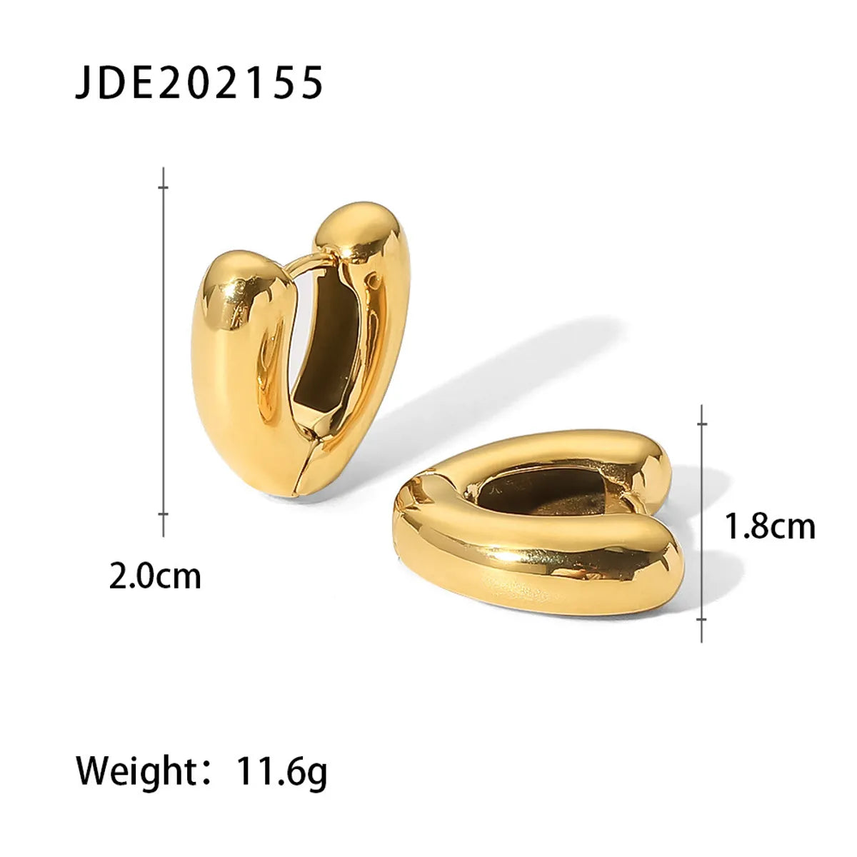 Fashion V Shape Gold Plated Stainless Steel Gold Plated Earrings