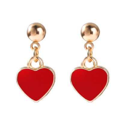 Heart Stoving Varnish Alloy No Inlaid Earrings