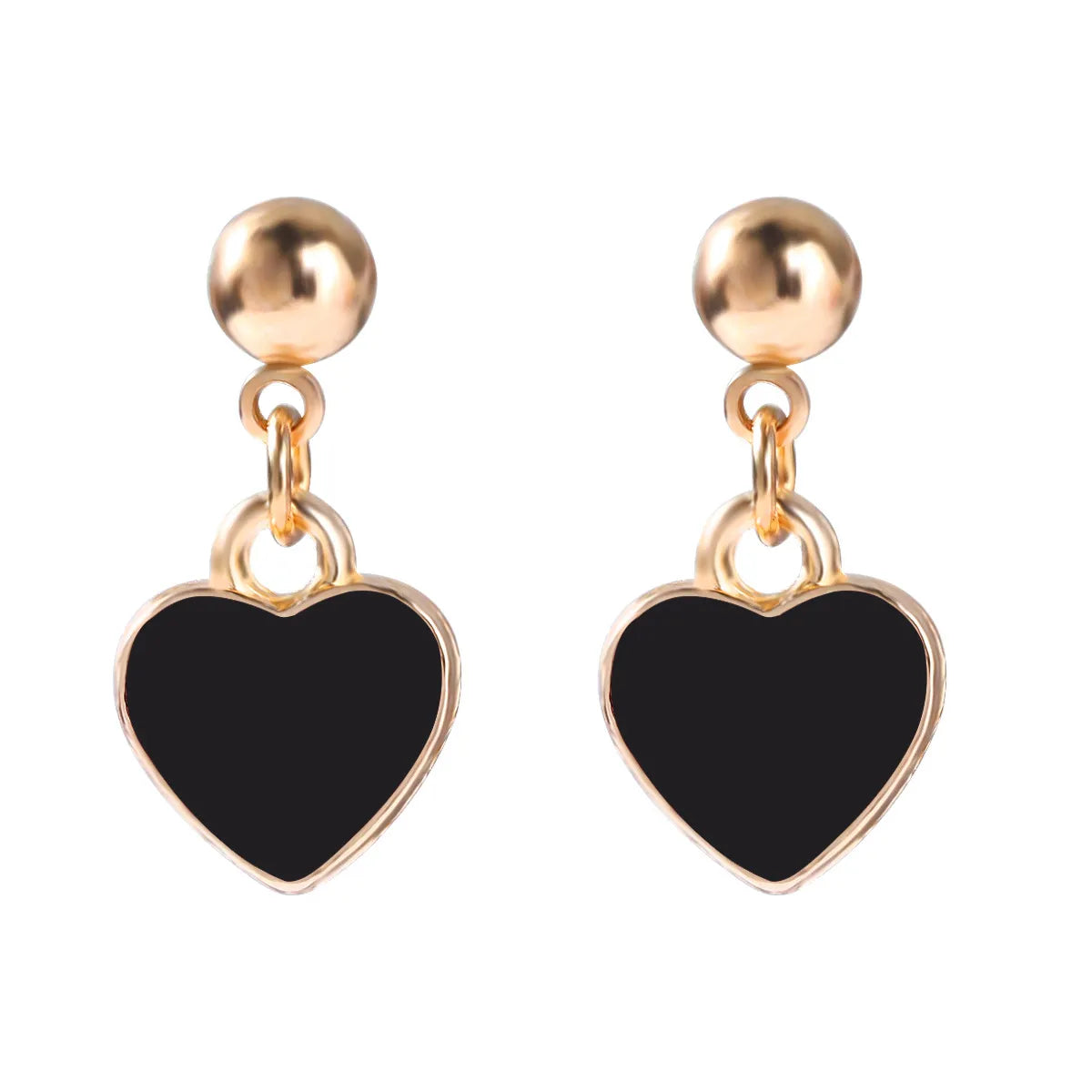 Heart Stoving Varnish Alloy No Inlaid Earrings