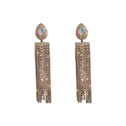 Fashion Geometric Diamond Copper Artificial Gemstones Earrings