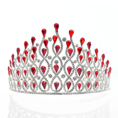 Fashion Water Droplets Alloy Inlay Rhinestones Crown 1 Piece