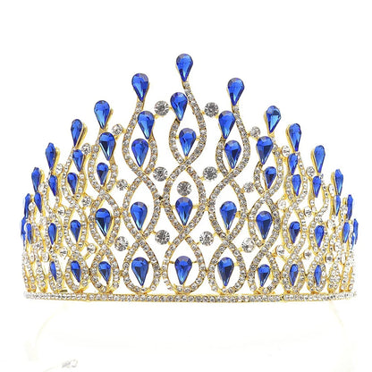 Fashion Water Droplets Alloy Inlay Rhinestones Crown 1 Piece