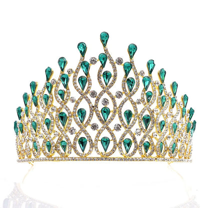 Fashion Water Droplets Alloy Inlay Rhinestones Crown 1 Piece