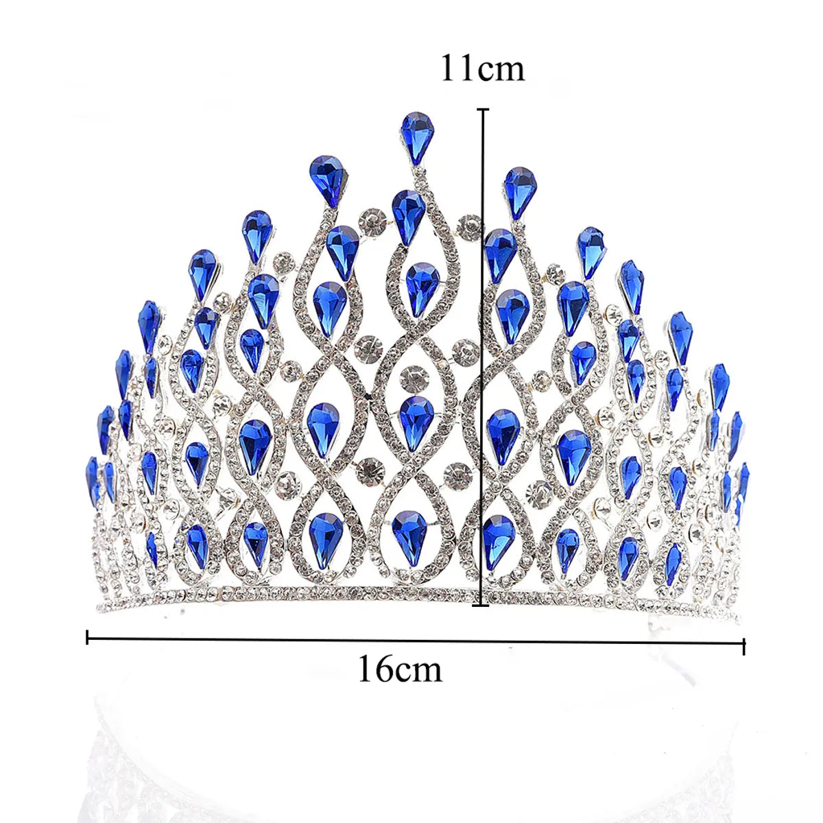 Fashion Water Droplets Alloy Inlay Rhinestones Crown 1 Piece