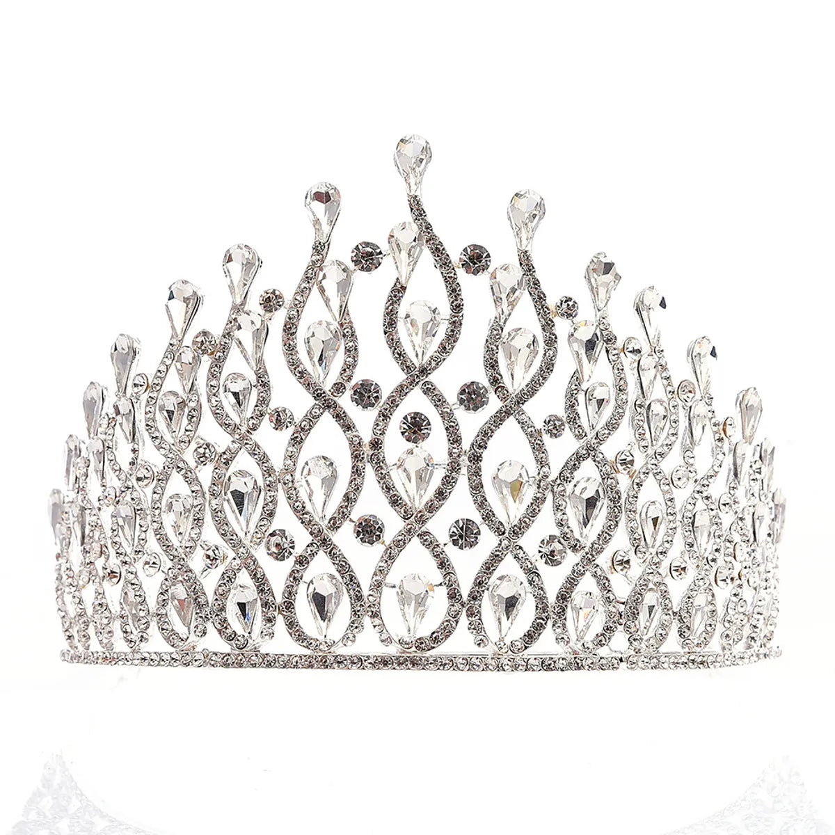 Fashion Water Droplets Alloy Inlay Rhinestones Crown 1 Piece