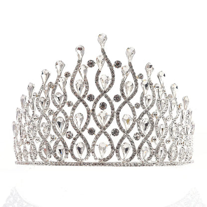 Fashion Water Droplets Alloy Inlay Rhinestones Crown 1 Piece