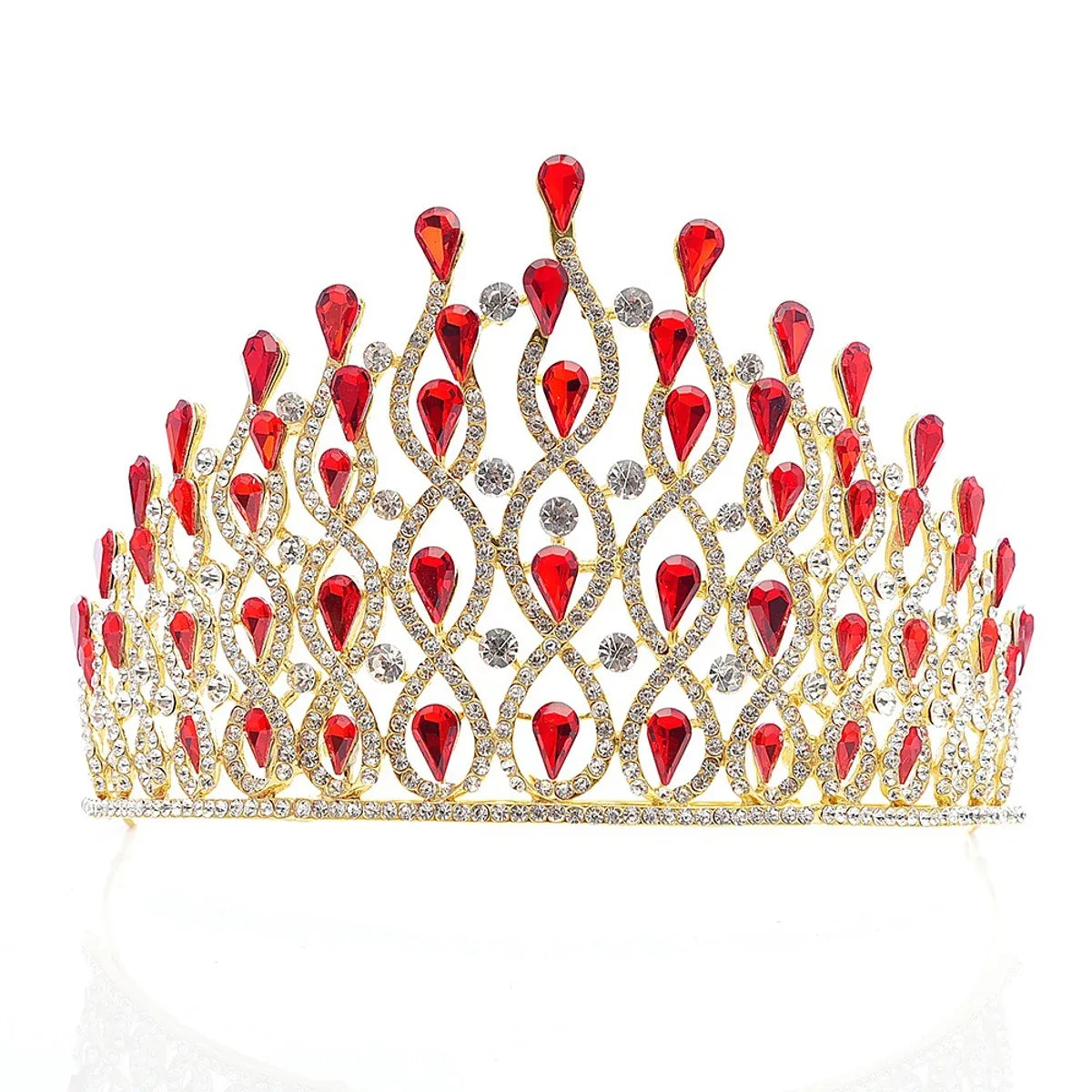 Fashion Water Droplets Alloy Inlay Rhinestones Crown 1 Piece