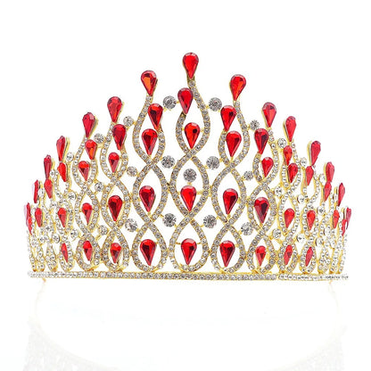 Fashion Water Droplets Alloy Inlay Rhinestones Crown 1 Piece