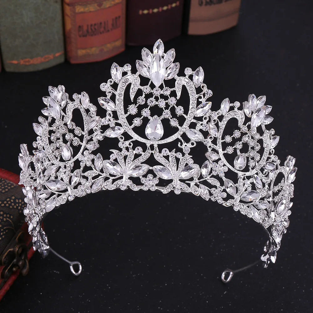 Fashion Water Droplets Alloy Inlay Zircon Crown 1 Piece