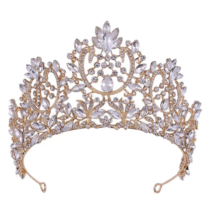 Fashion Water Droplets Alloy Inlay Zircon Crown 1 Piece