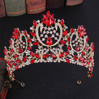 Fashion Water Droplets Alloy Inlay Zircon Crown 1 Piece