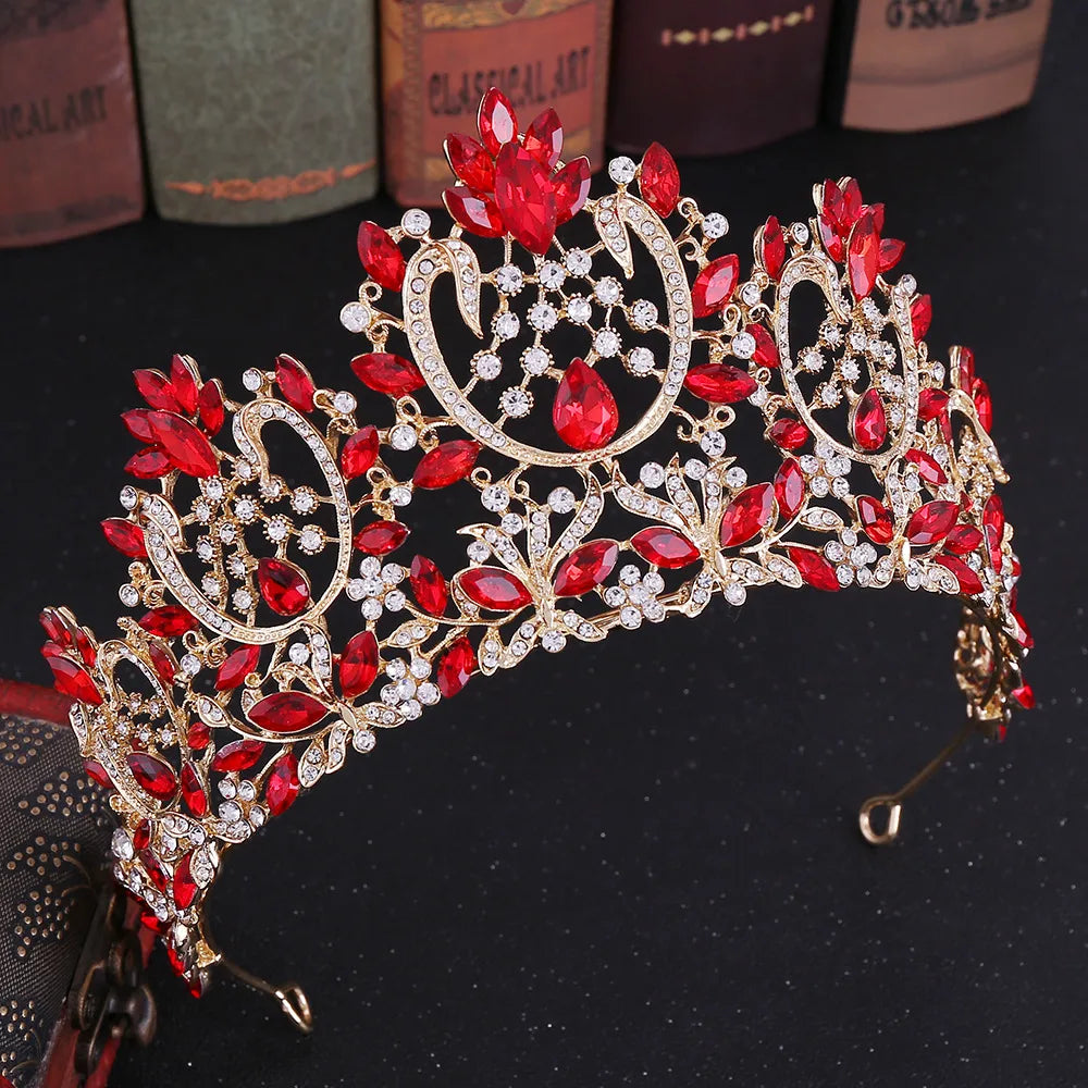 Fashion Water Droplets Alloy Inlay Zircon Crown 1 Piece