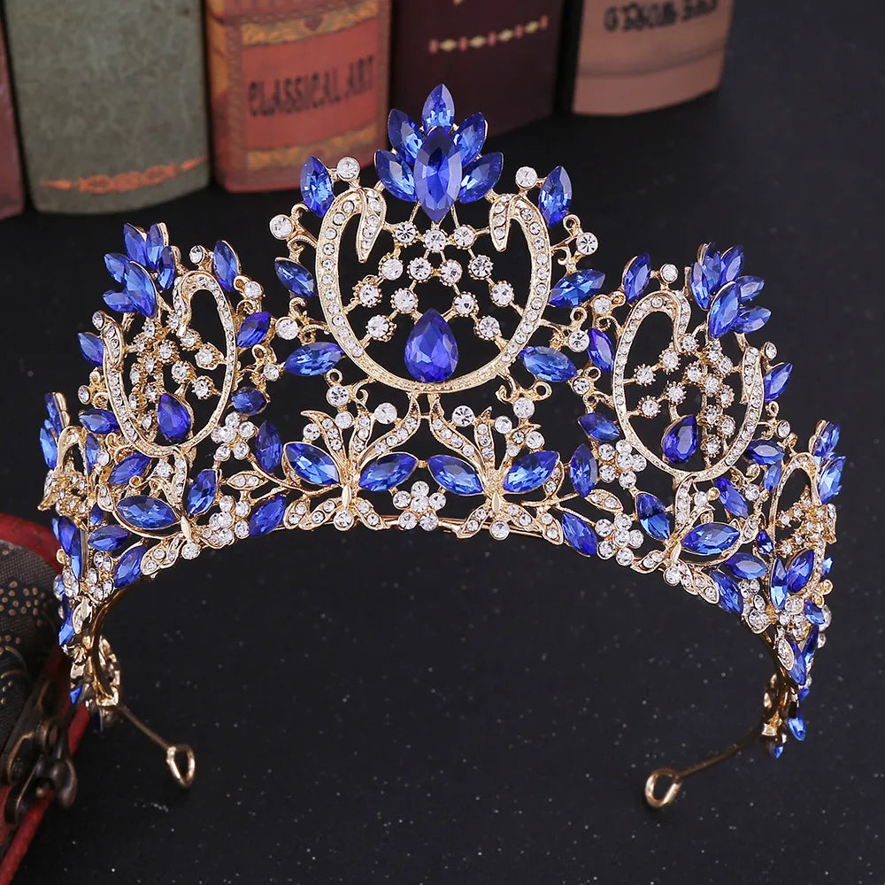 Fashion Water Droplets Alloy Inlay Zircon Crown 1 Piece