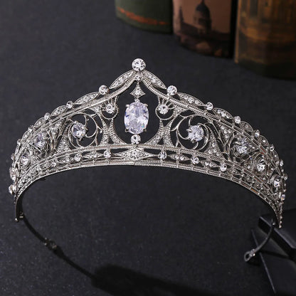 Fashion Water Droplets Alloy Inlay Zircon Crown 1 Piece