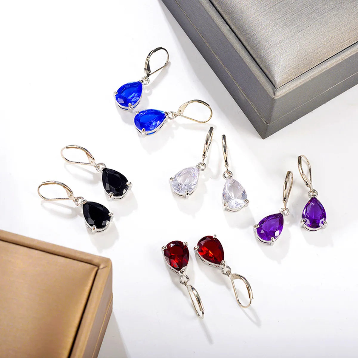 Fashion Water Droplets Alloy Plating Inlay Zircon Women's Drop Earrings 1 Pair