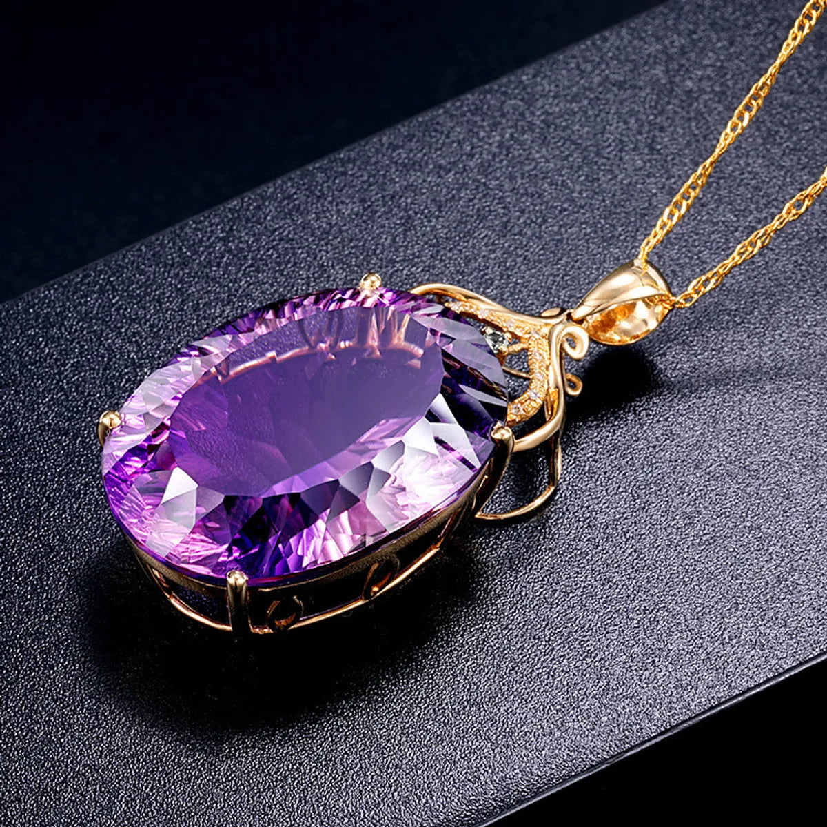 Fashion Water Droplets Artificial Crystal Alloy Women's Necklace 1 Piece