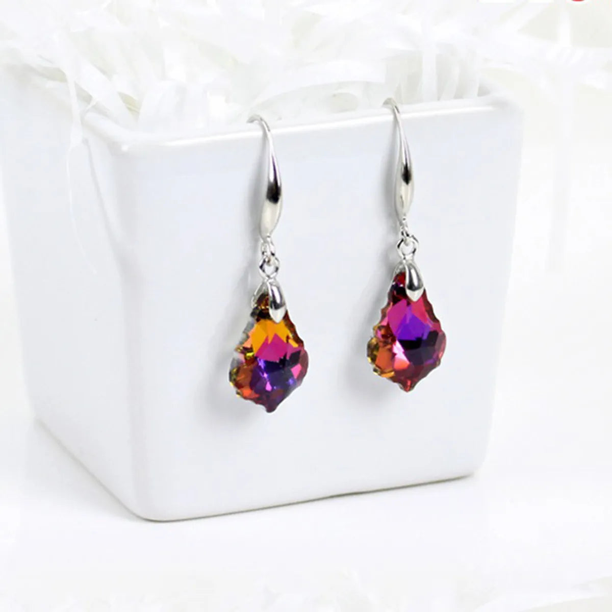 Fashion Water Droplets Artificial Crystal Handmade Women'S Drop Earrings 1 Pair