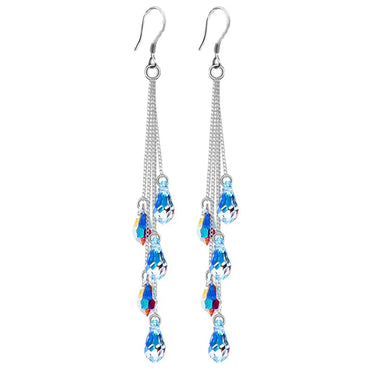 Fashion Water Droplets Artificial Crystal Plating Women'S Drop Earrings 1 Pair