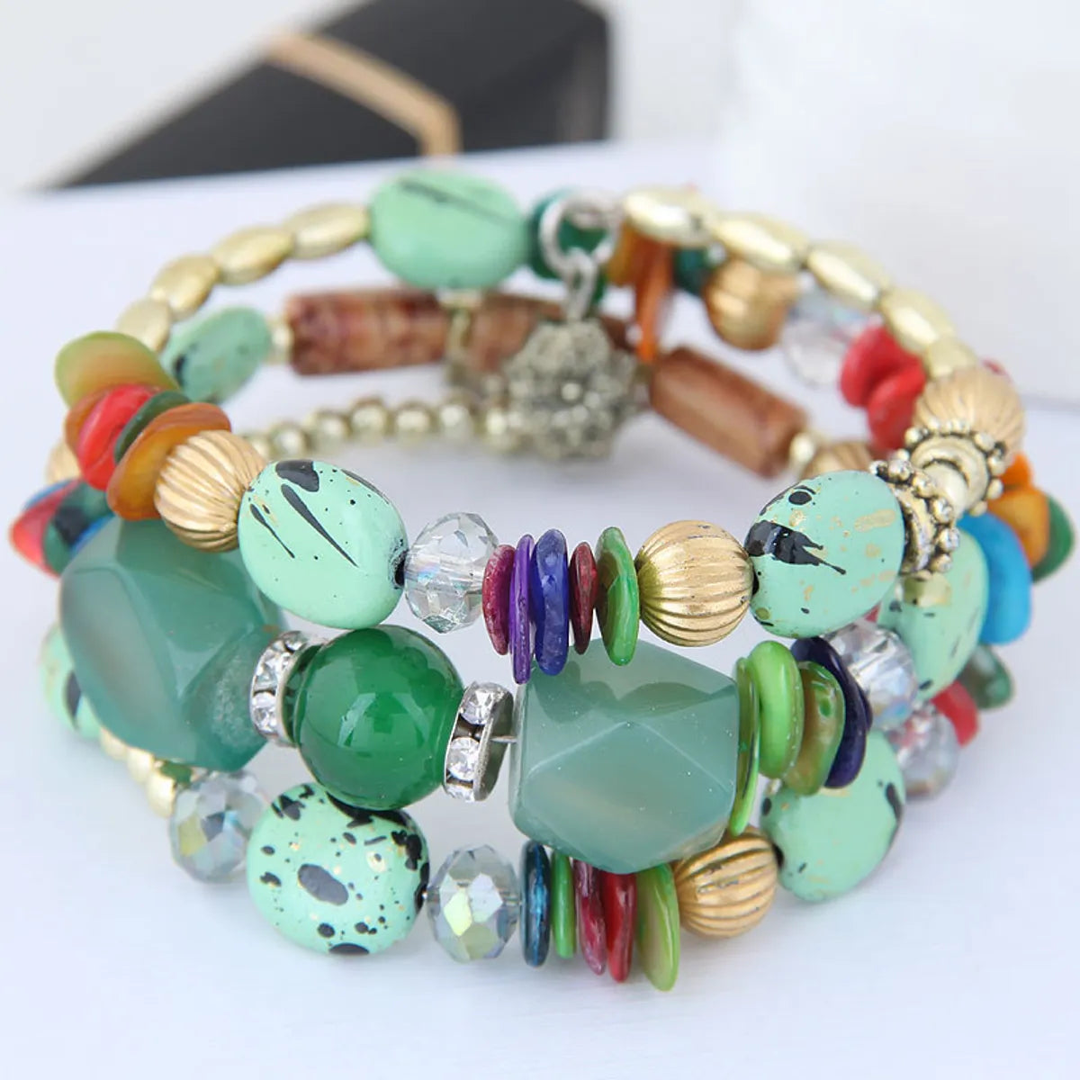 Fashion Water Droplets Artificial Gemstones Inlaid Gemstone Artificial Crystal Women's Bracelets 1 Piece