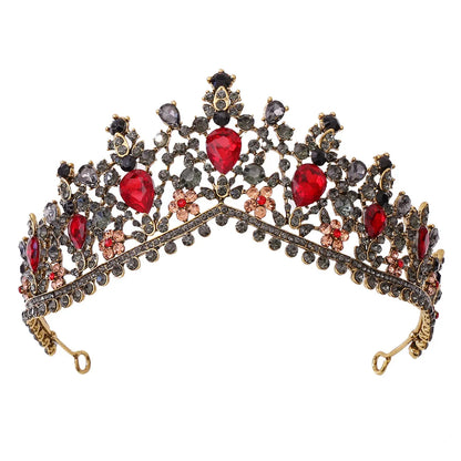 Fashion Water Droplets Crown Alloy Hollow Out Inlay Rhinestones Crown 1 Piece