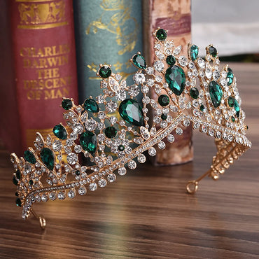 Fashion Water Droplets Crown Alloy Hollow Out Inlay Rhinestones Crown 1 Piece