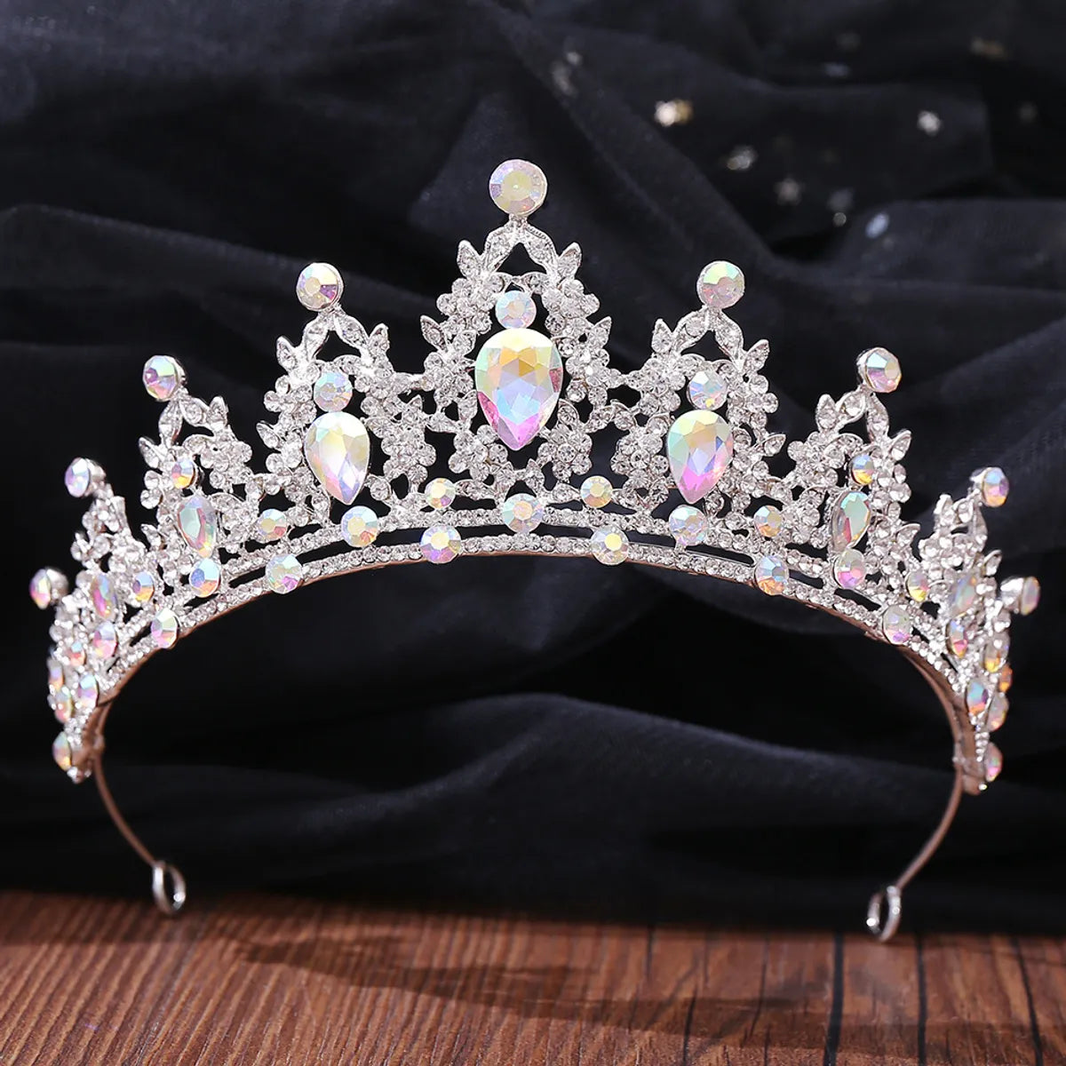 Fashion Water Droplets Crown Alloy Rhinestone Crown 1 Piece