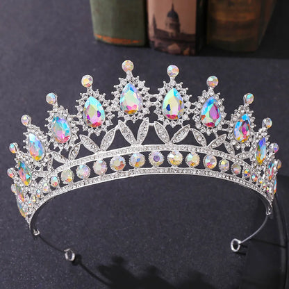 Fashion Water Droplets Crown Alloy Rhinestone Crown 1 Piece