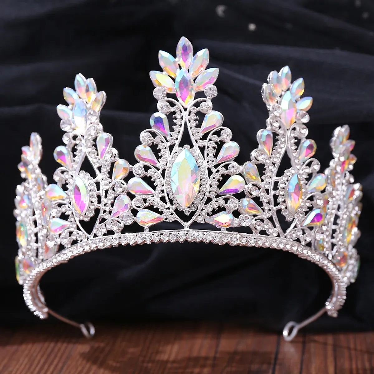 Fashion Water Droplets Crown Alloy Rhinestone Crown 1 Piece