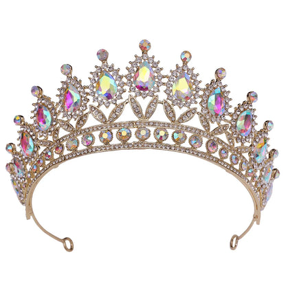 Fashion Water Droplets Crown Alloy Rhinestone Crown 1 Piece