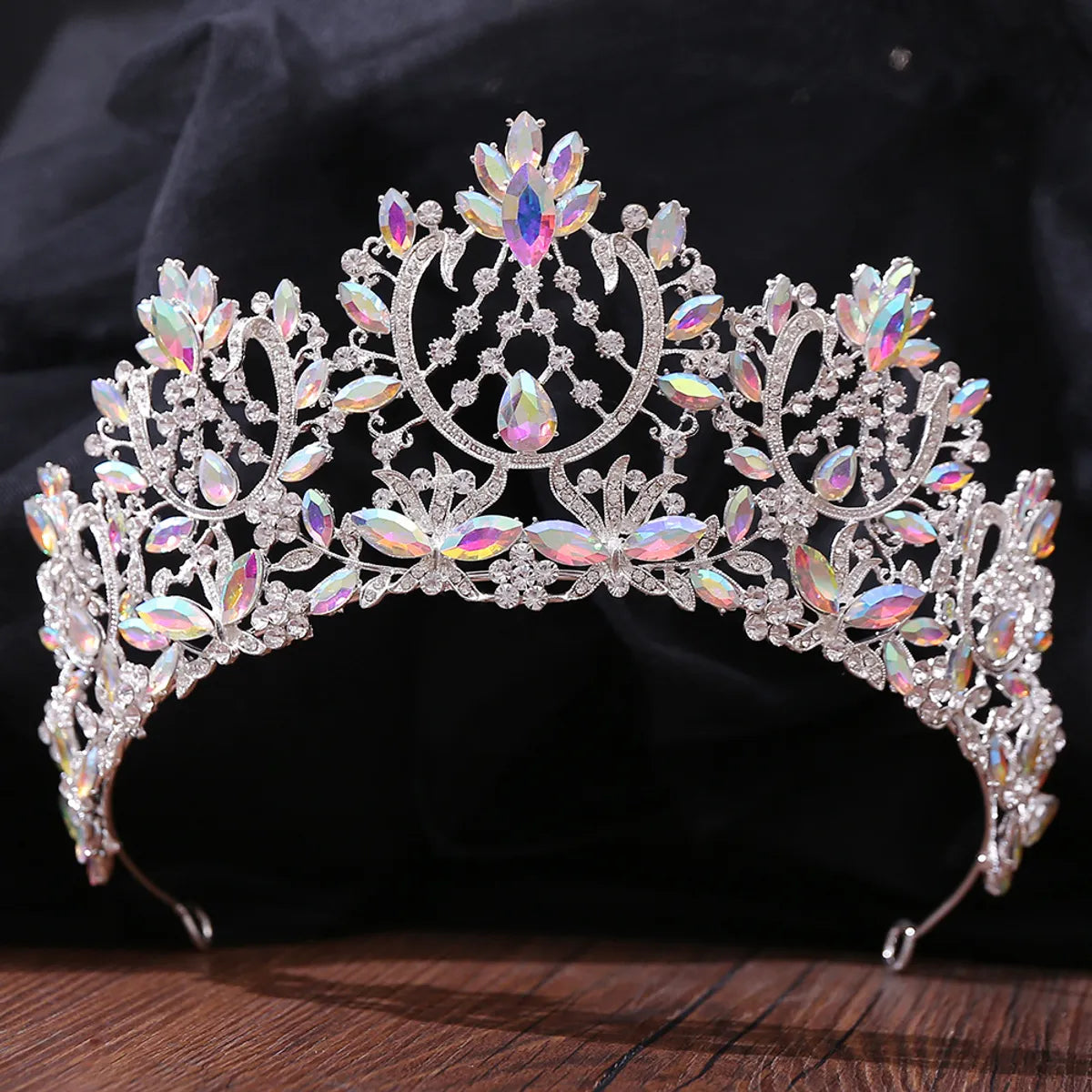 Fashion Water Droplets Crown Alloy Rhinestone Crown 1 Piece