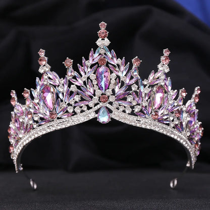 Fashion Water Droplets Crown Alloy Rhinestone Crown 1 Piece