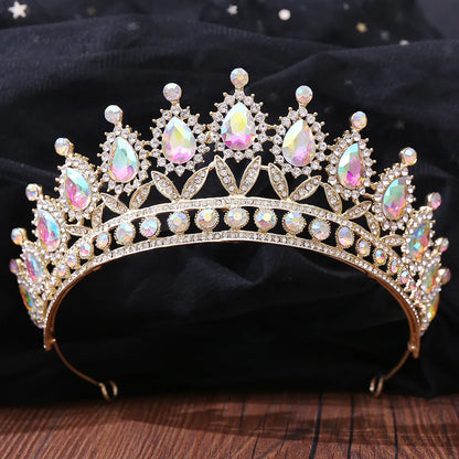 Fashion Water Droplets Crown Alloy Rhinestone Crown 1 Piece