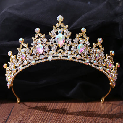 Fashion Water Droplets Crown Alloy Rhinestone Crown 1 Piece