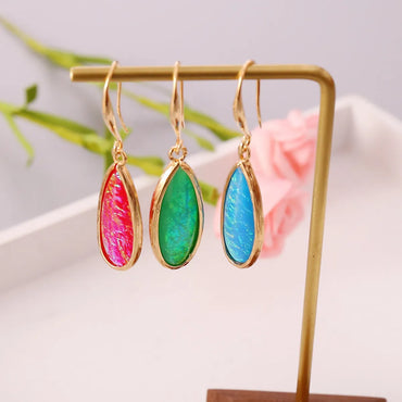 Fashion Water Droplets Gem Drop Earrings