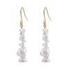 Fashion Water Droplets Gem Inlaid Shell Natural Stone Women'S Earrings 1 Pair