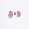 Fashion Water Droplets Stainless Steel Resin Stoving Varnish Women'S Ear Studs 1 Pair