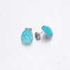 Fashion Water Droplets Stainless Steel Resin Stoving Varnish Women'S Ear Studs 1 Pair