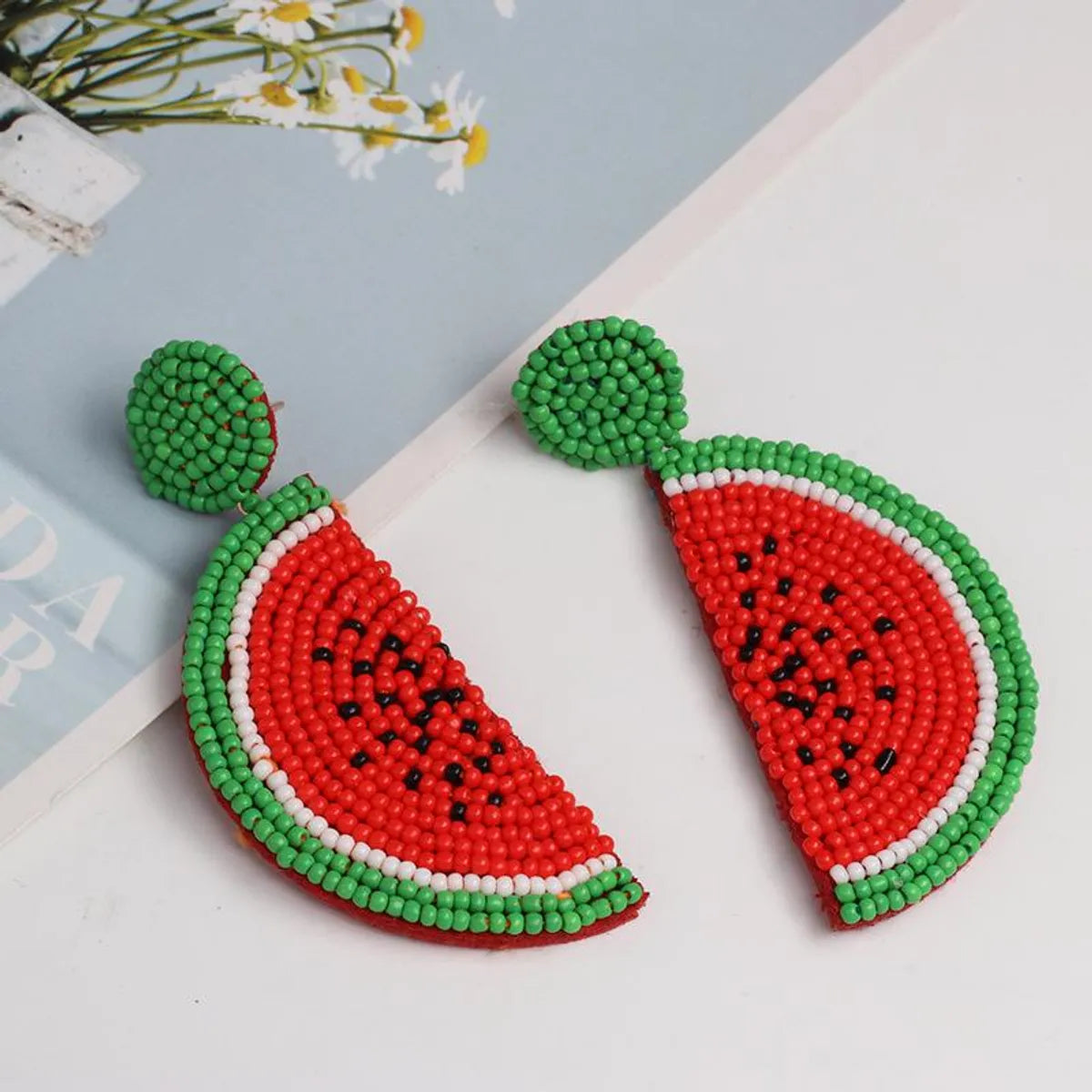 Fashion Watermelon Dragon Fruit Handmade Bead Earrings Nhjj149449