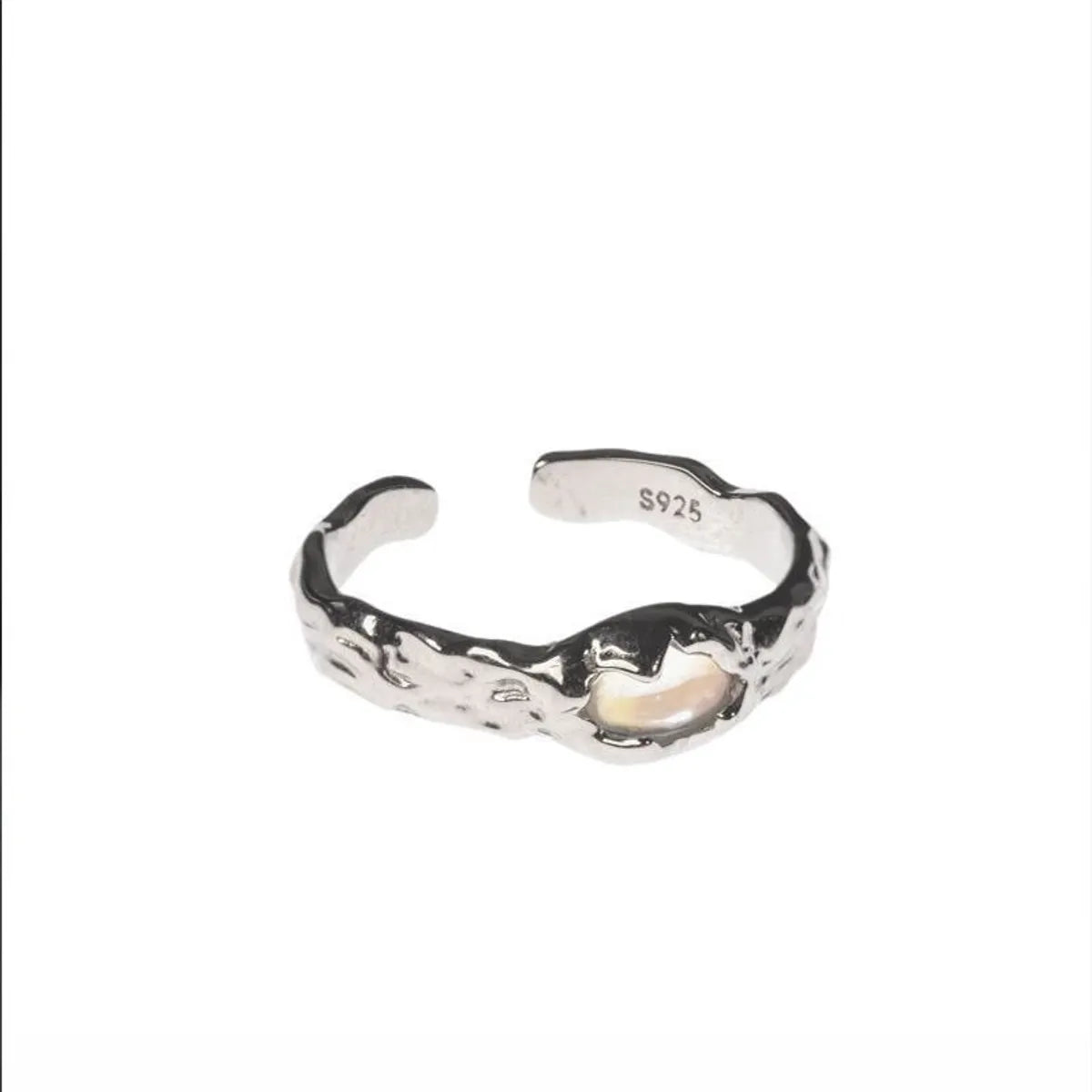 Fashion Waves Alloy Inlay Moonstone Unisex Wave Ring