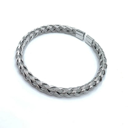 Fashion Waves Stainless Steel Braid Bangle