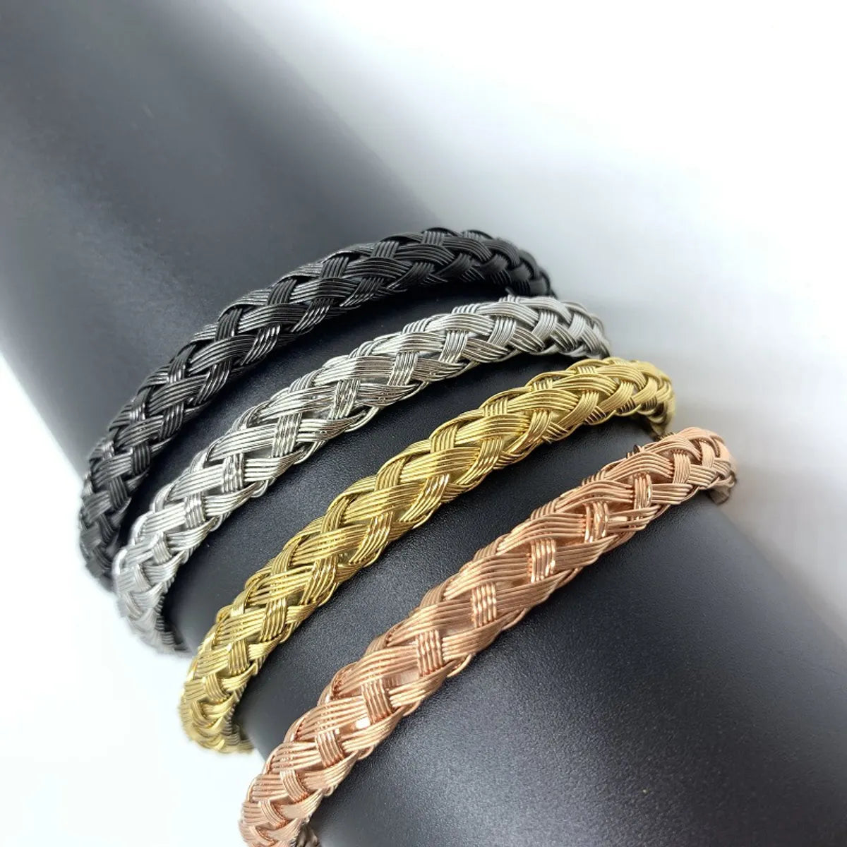 Fashion Waves Stainless Steel Braid Bangle