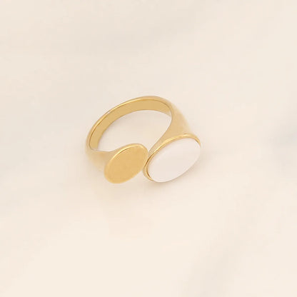 Fashion Waves Stainless Steel Inlay Open Ring