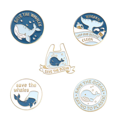 Fashion Whale Alloy Stoving Varnish Unisex Brooches